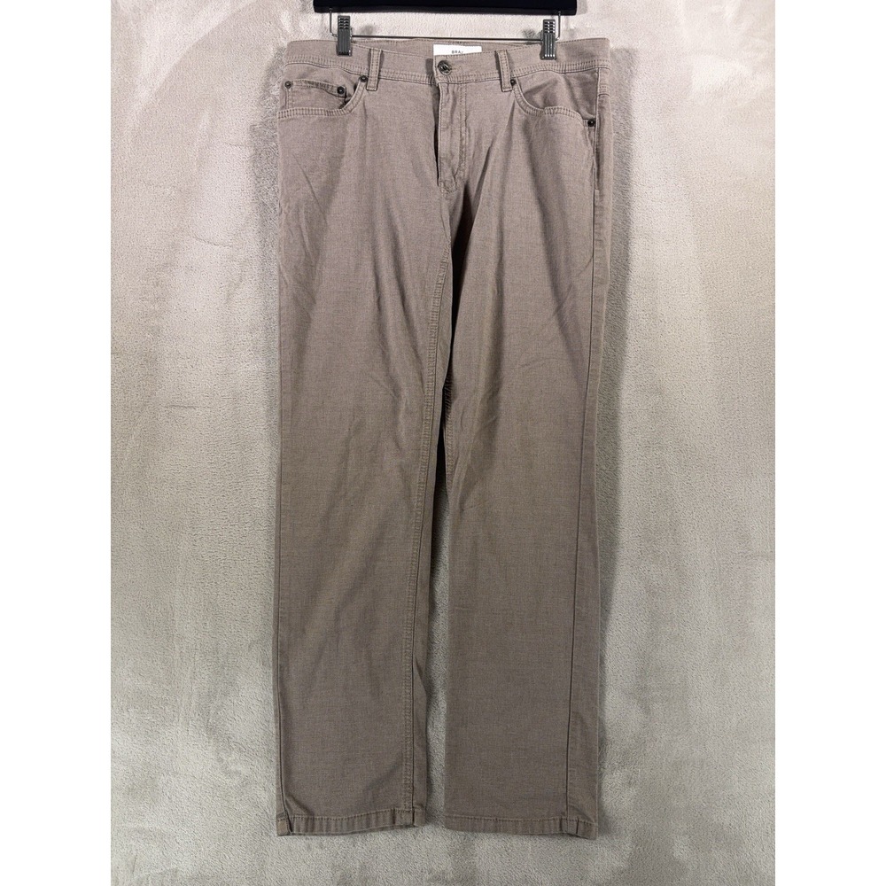 Brax Cooper Fancy Straight Leg Jeans Mens 34x29 Brown Stretch 5 Pocket Pants